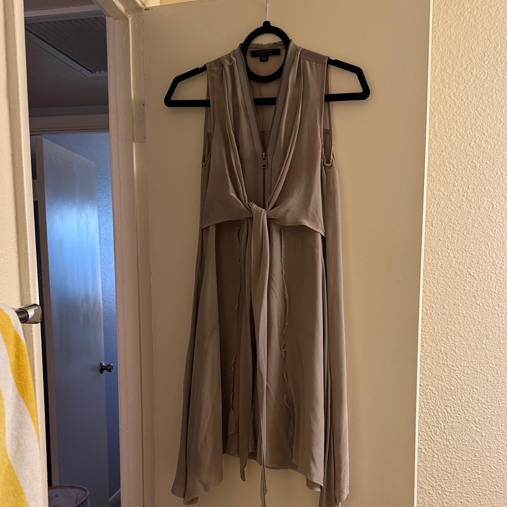All Saints Jayda Tan Sleeveless Dress